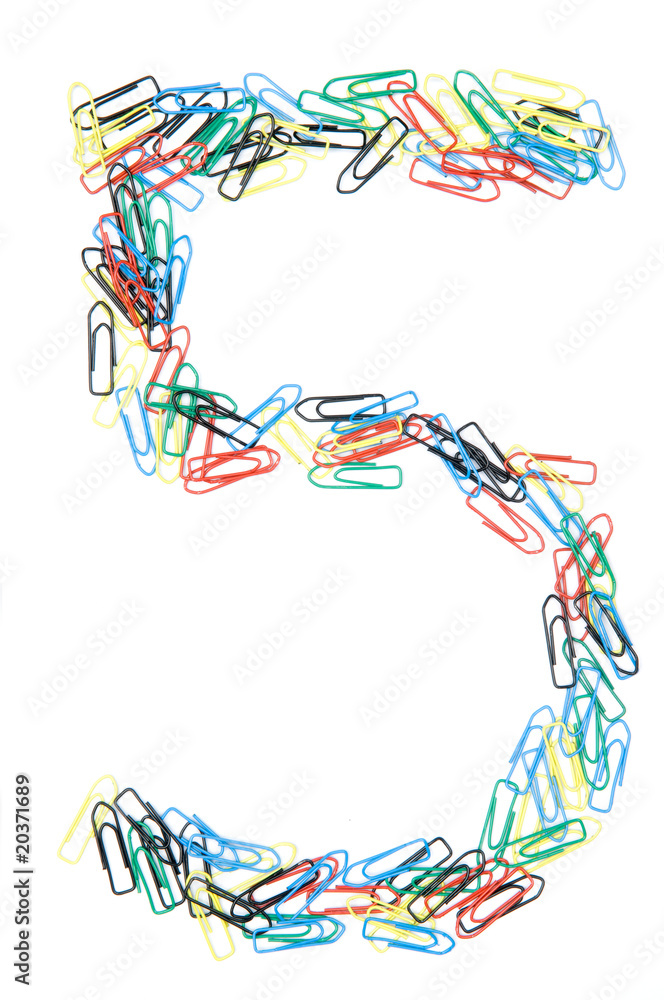 Naklejka premium Paperclip Number 5