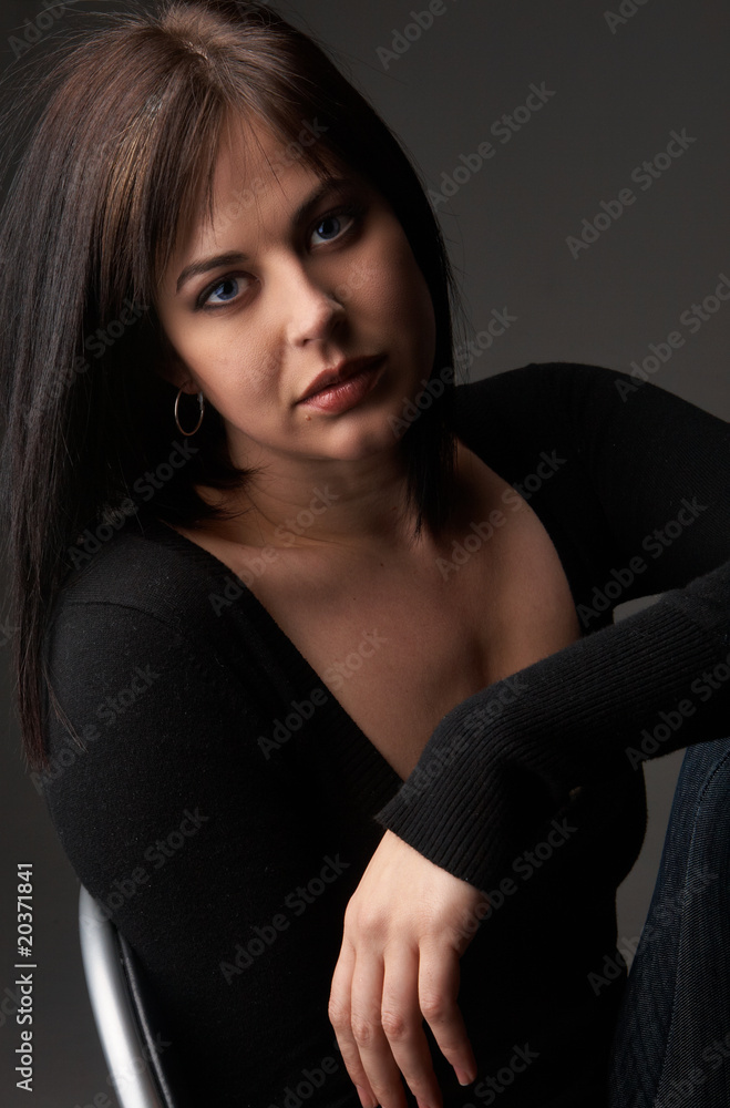 Portrait of beautiful brunette woman