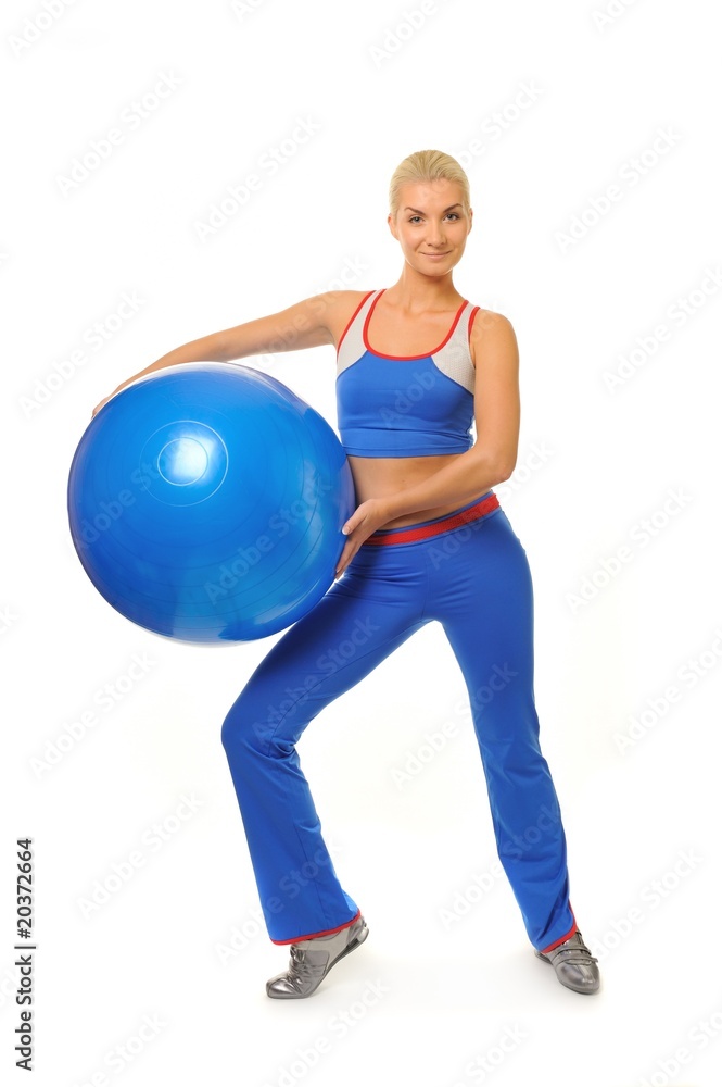Beautiful fitness trainer with a ball Beautiful fitness trainer with a ball