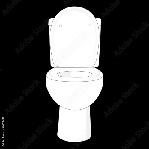 White toilet seat vector illustration