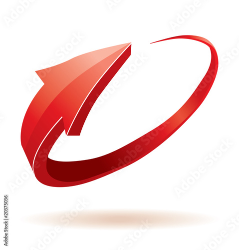 3D red glossy arrow