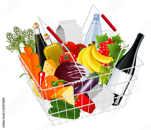 Basket full with produce