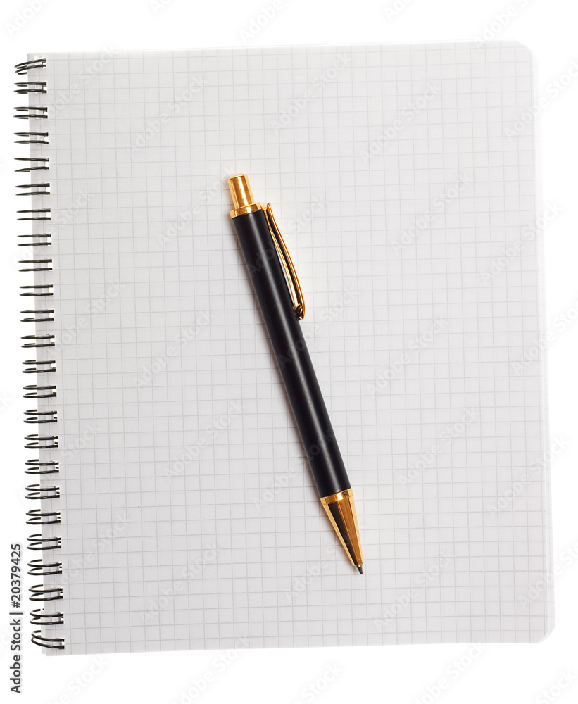 notebook and pen on white notebook and pen on white