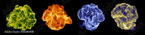 Fotografie Fire isolated on a black background.
