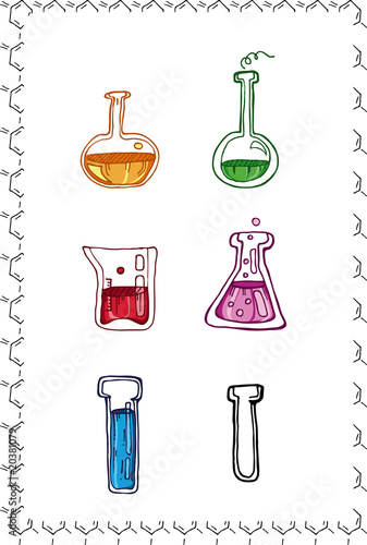 chemistry symbols set isolated on white