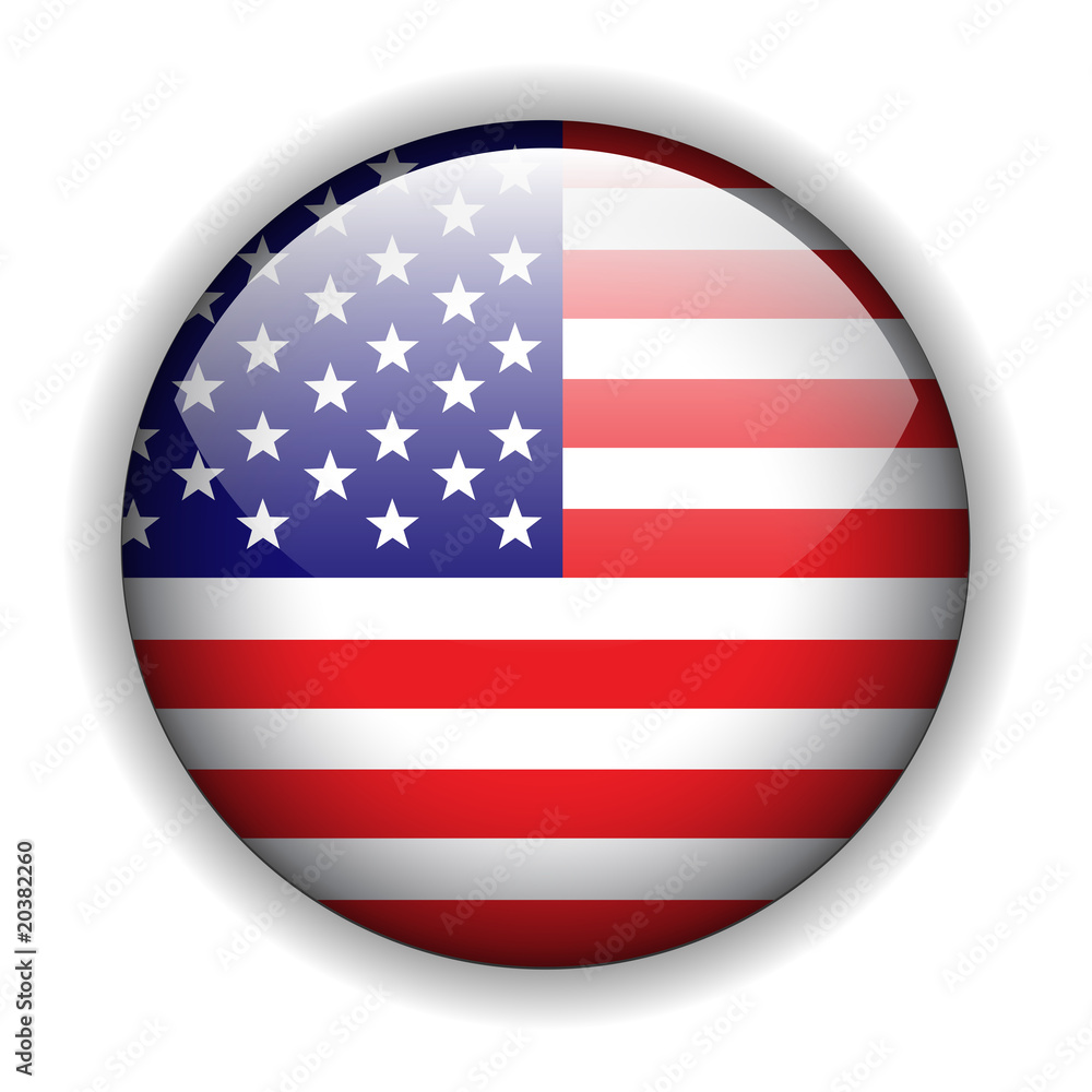 North American flag button, vector North American flag button, vector