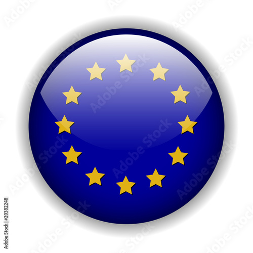 Europe flag button, vector