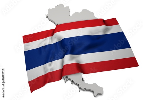 Free Download realistic ensign covering the shape of Thailand ( ประเทศไทย ) - GFXLoad