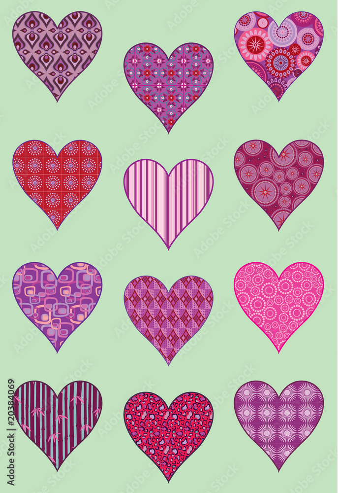 Patterned Hearts