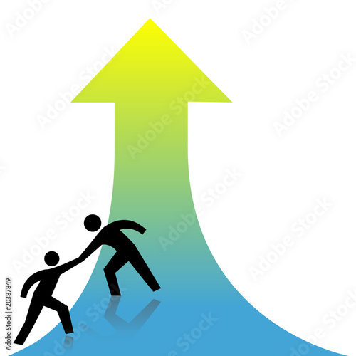 Help people get up arrow helping hand