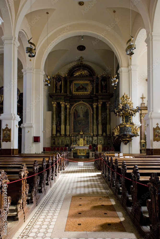 interior of Jesuit Church, Bratislava, Slovakia