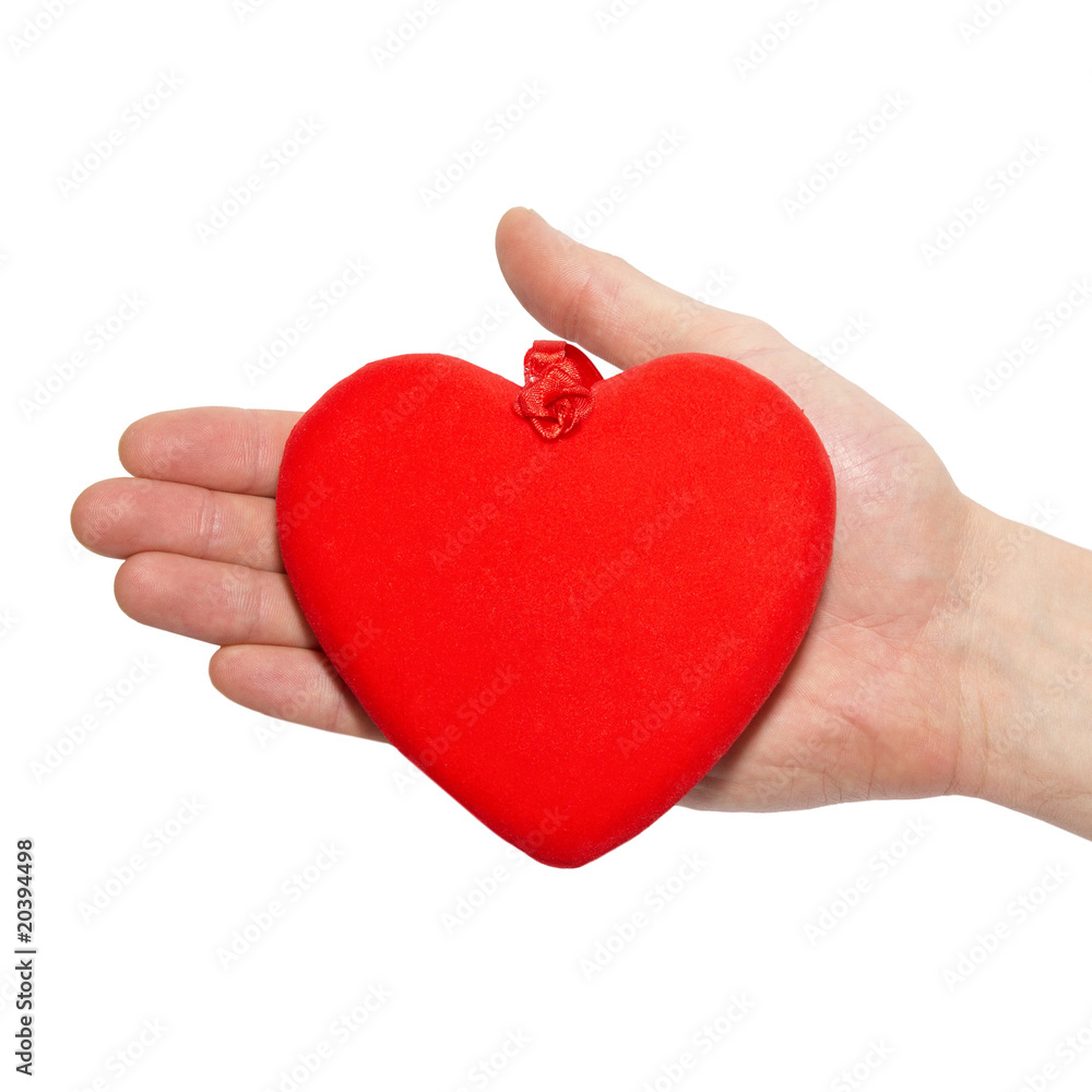 Big valentine heart in a hand. Big valentine heart in a hand.