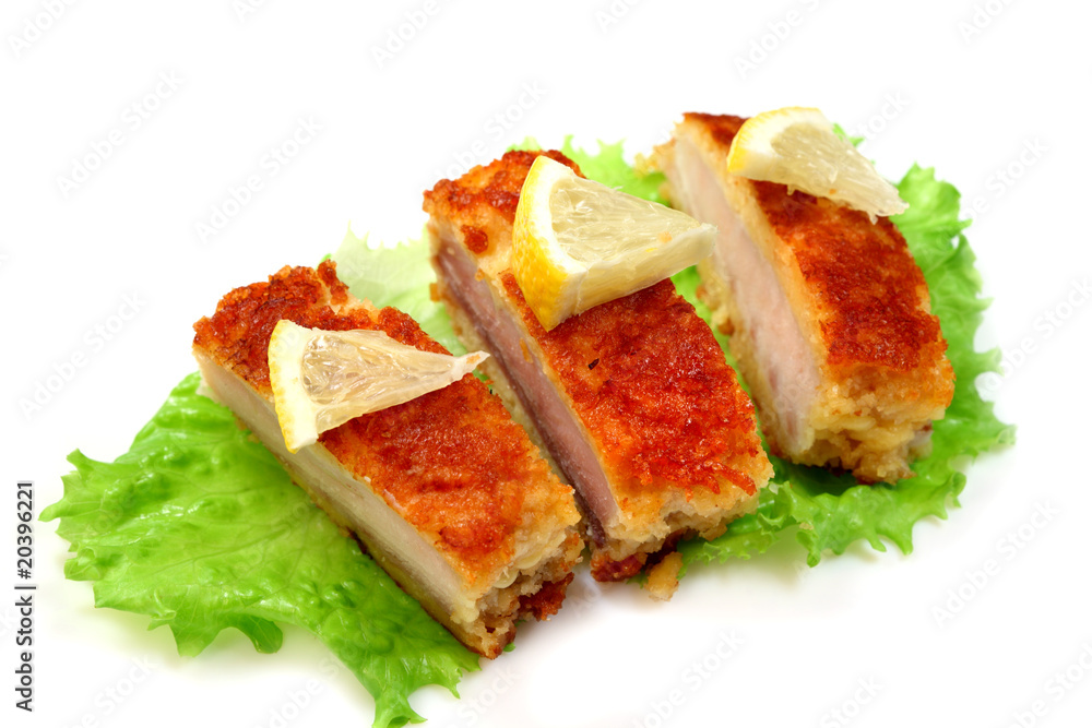 Sea food. Roasted fish with lemon Sea food. Roasted fish with lemon