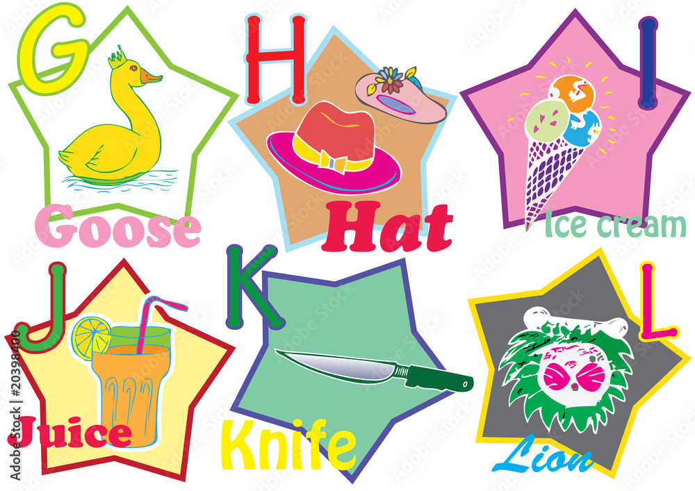 alphabet with animals and objects alphabet with animals and objects