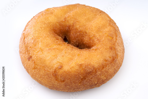 Plain donut isolated on white background