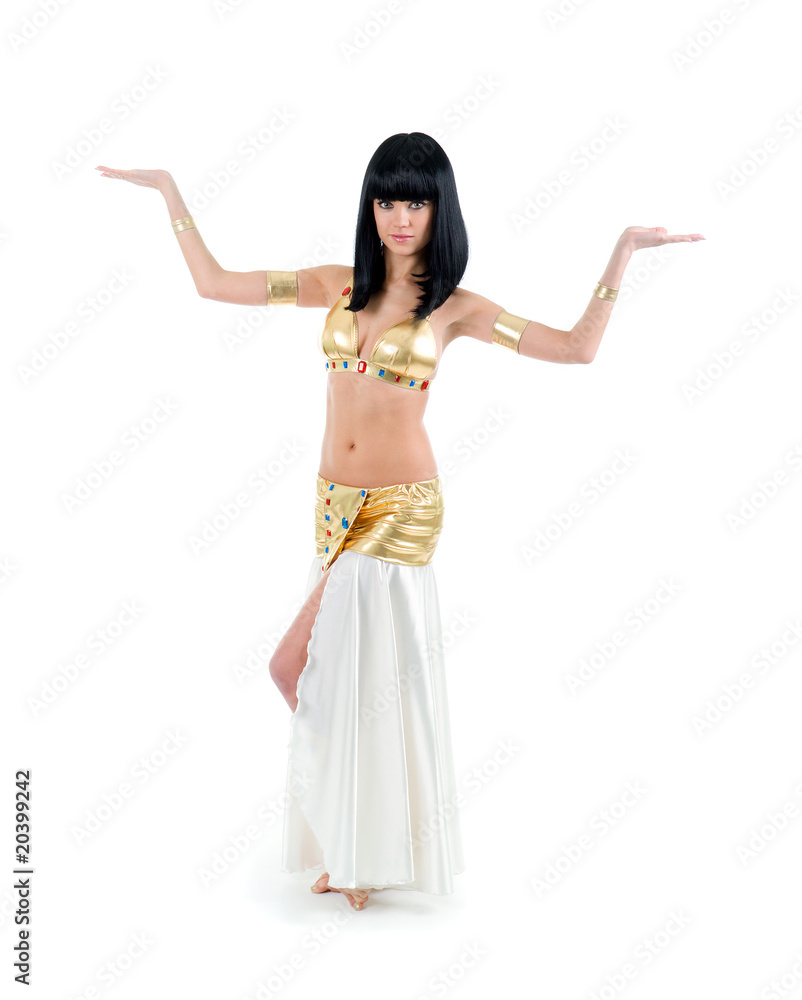 Bellydance woman in yellow egypt style. Isolated Bellydance woman in yellow egypt style. Isolated