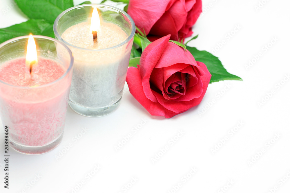 candle and rose candle and rose