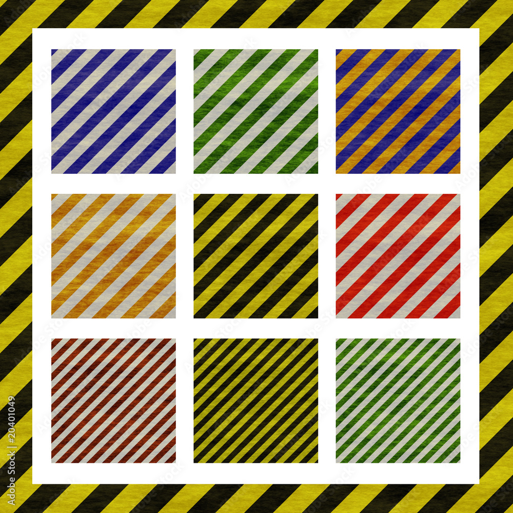 Hazard warning stripes seamless collection Hazard warning stripes seamless collection