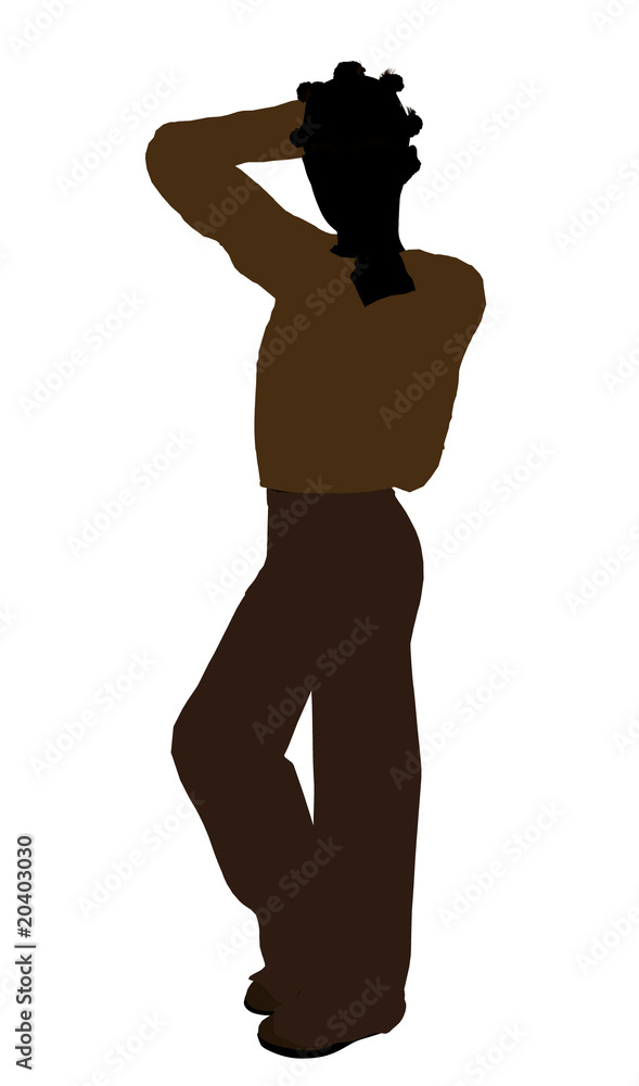 African American Teenager Illustration Silhouette