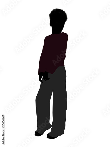 African American Male Teenager Illustration Silhouette