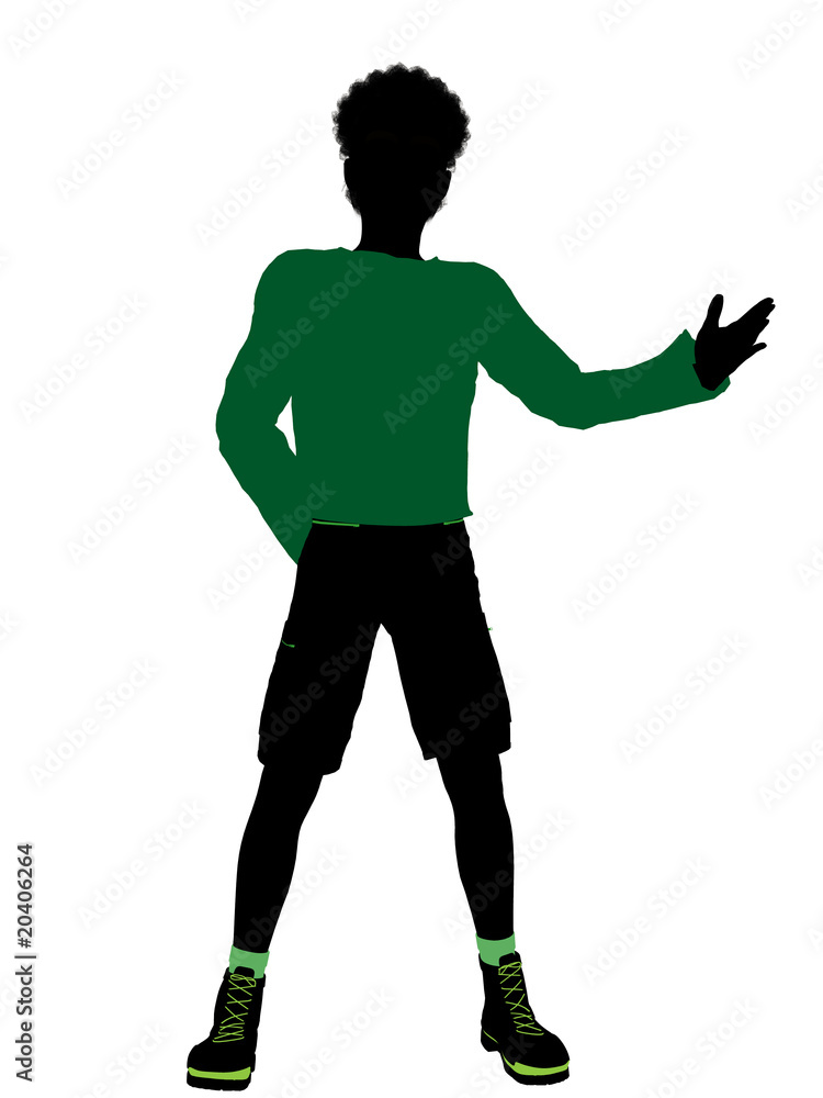 African American Male Teenager Illustration Silhouette African American Male Teenager Illustration Silhouette