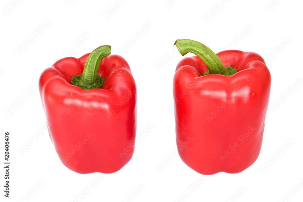 natural looking red pepper, on white natural looking red pepper, on white