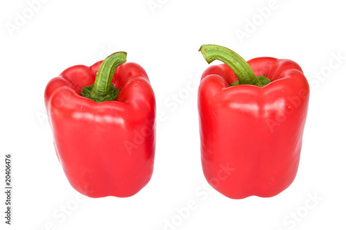 natural looking red pepper, on white