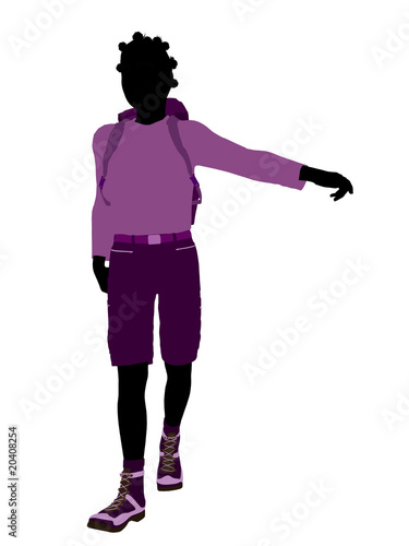 African American Teen Hiker Silhouette © Kathy Gold