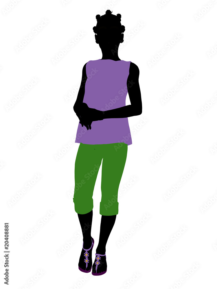 African American Teenager Illustration Silhouette