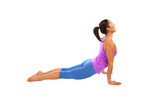 Woman in purple and blue doing yoga