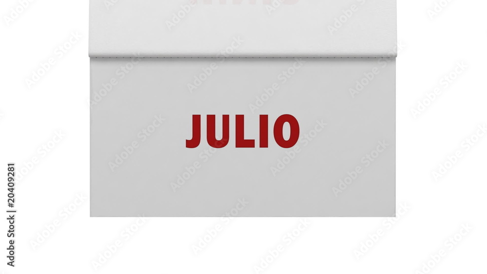 Spain calendar - One year for ten seconds with alpha channel Spain calendar - One year for ten seconds with alpha channel