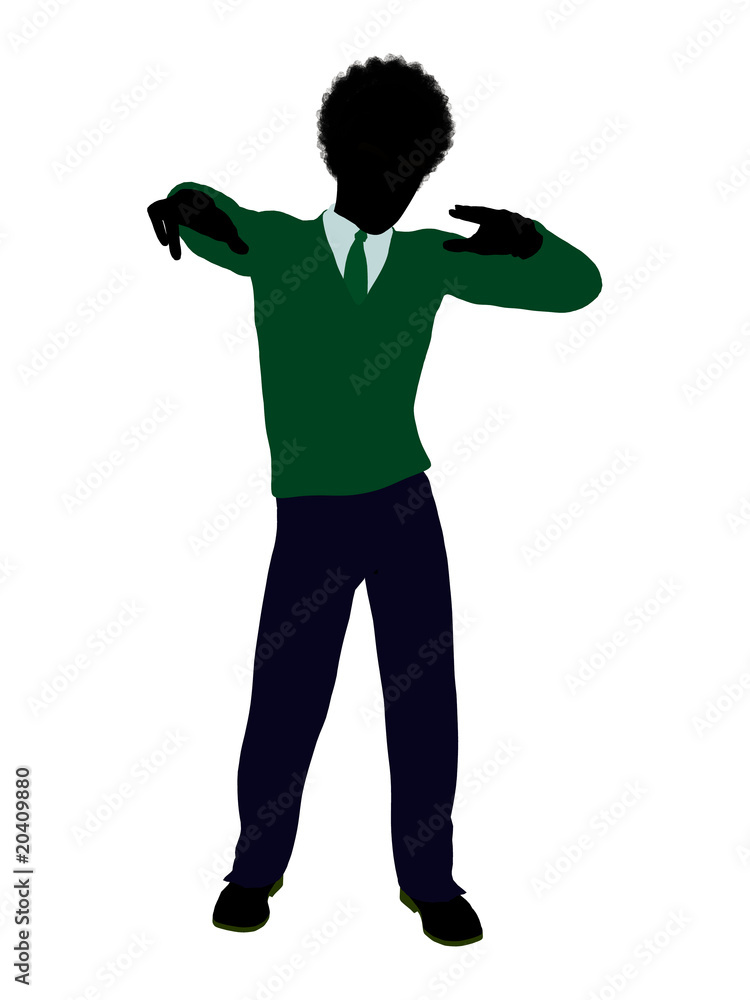 African American Teenager Illustration Silhouette African American Teenager Illustration Silhouette