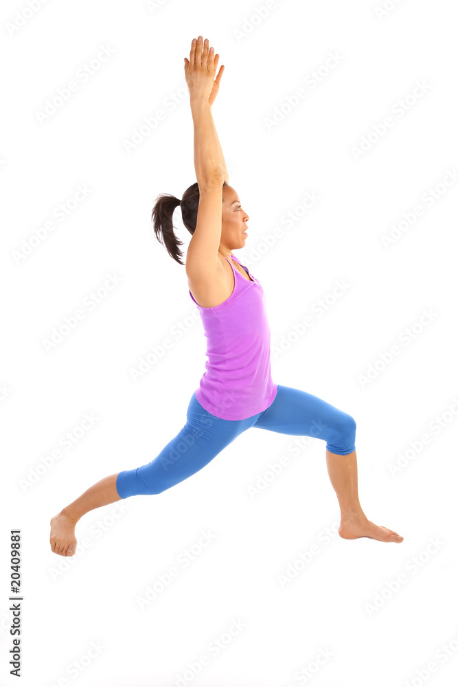 yoga stretch pink blue