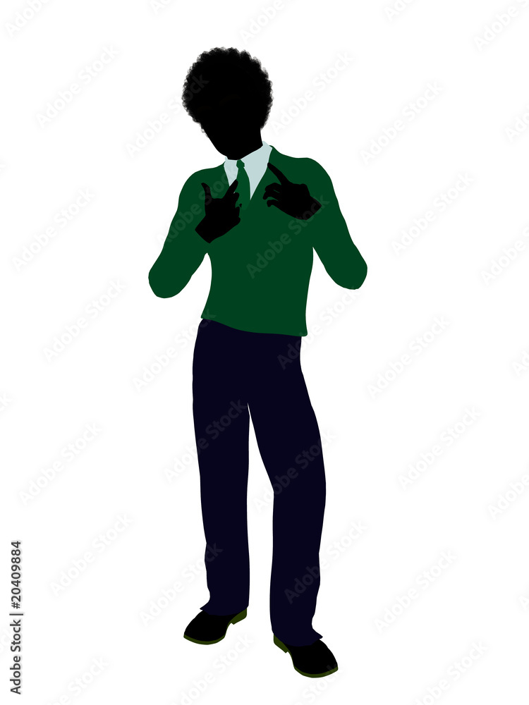 African American Teenager Illustration Silhouette African American Teenager Illustration Silhouette
