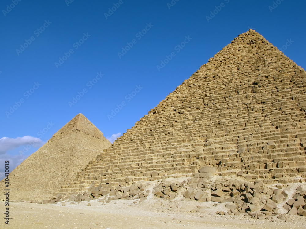 Pyramid of Khafre (or Chephren) and Pyramid of Menkaure