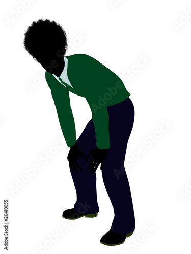 African American Teenager Illustration Silhouette