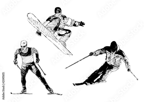 skiing trio #20411615