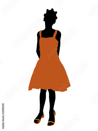 African American Teenager Illustration Silhouette