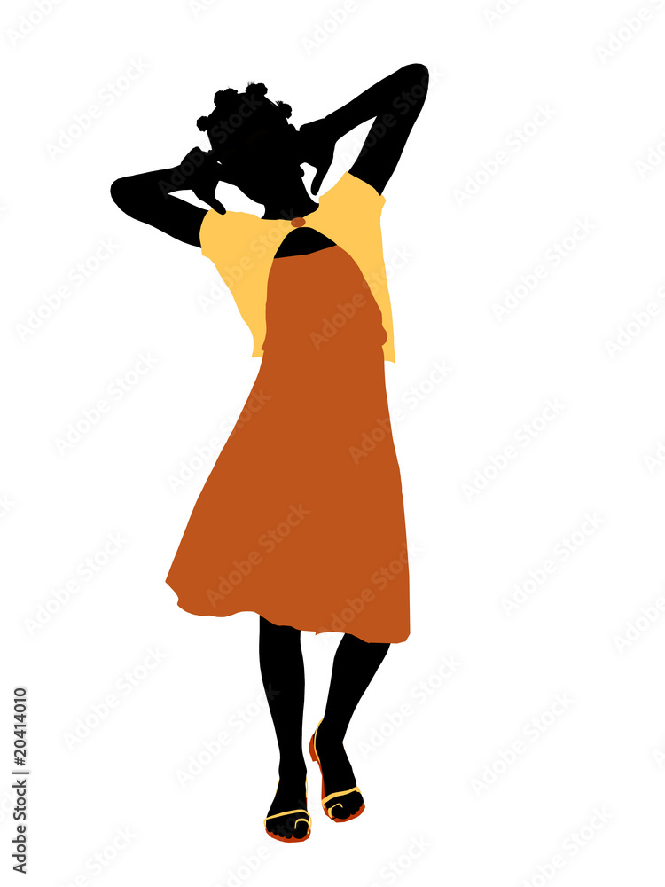 African American Teenager Illustration Silhouette