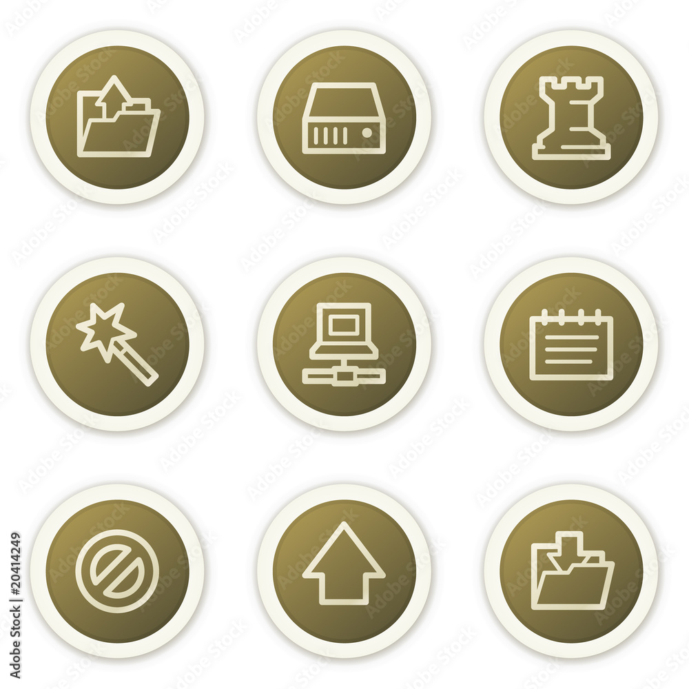 Fototapeta premium Data web icons, brown circle buttons series