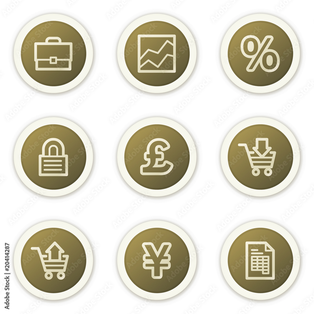 Fototapeta premium E-business web icons, brown circle buttons series