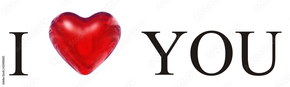 High resolution I love you text with a 3d red heart isolated High resolution I love you text with a 3d red heart isolated