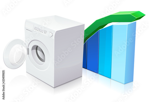 Lave-linge en hausse (reflet)