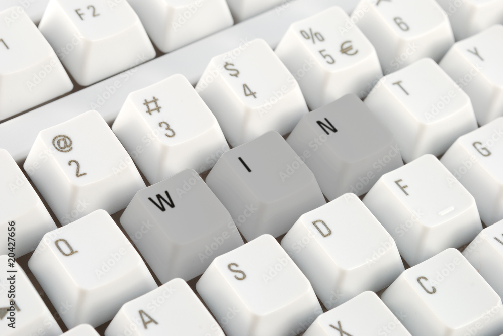 Personal computer keyboad business winning concept closeup. Personal computer keyboad business winning concept closeup.
