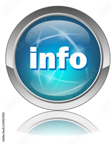 Bouton bleu vecteur “INFO” (Information Service Conseils Aide)