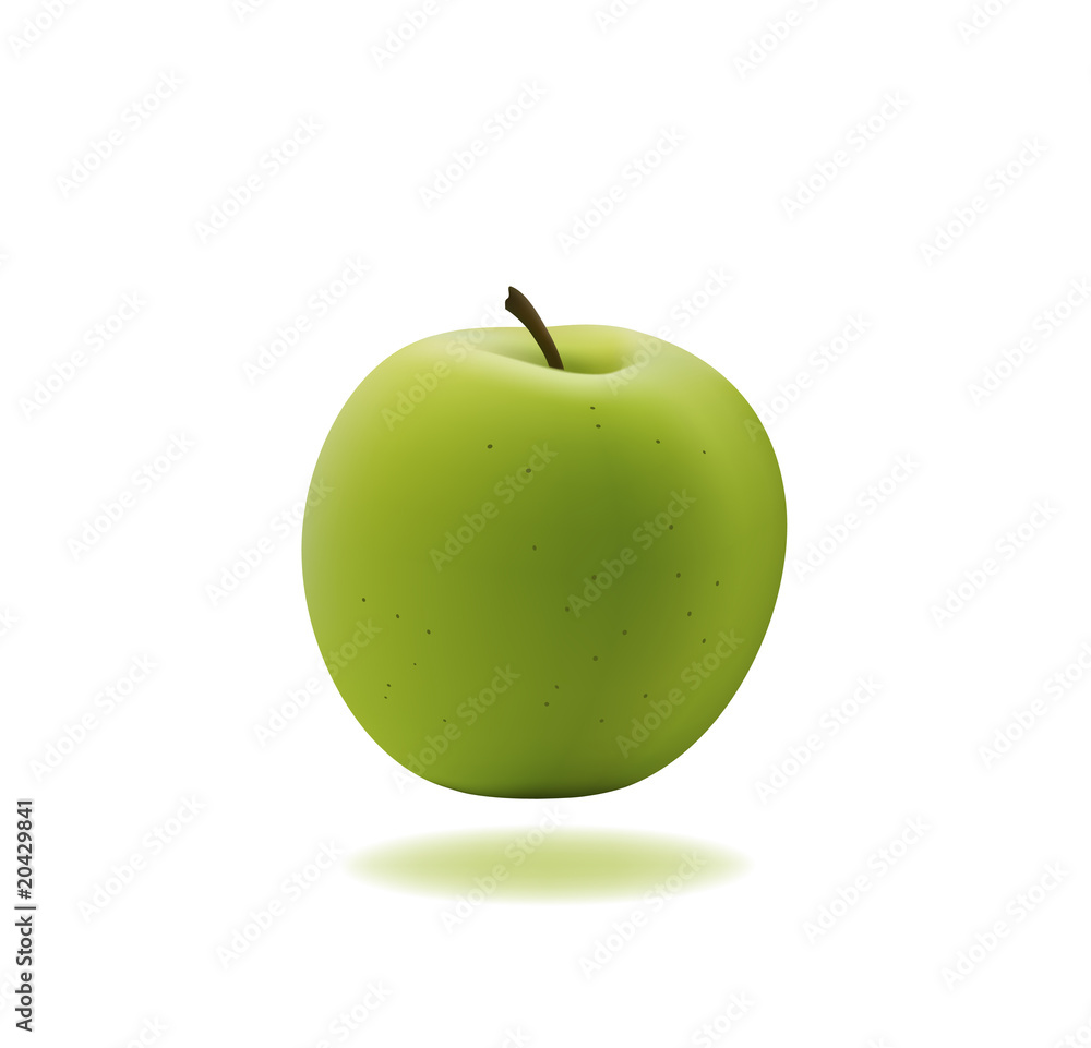 green apple vector illustration Stock Vector | Adobe Stock