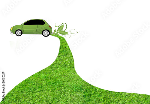 grass with eco car