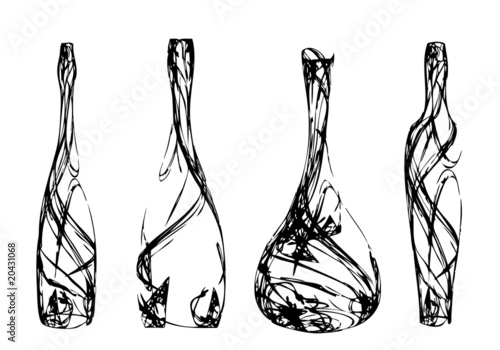 Set of the stylized bottles #20431068