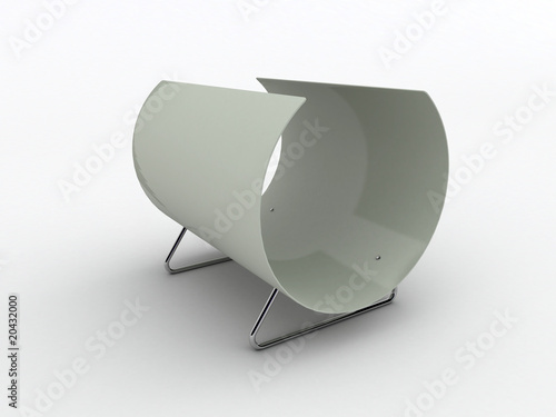 Isolated modern furniture on white background. 3d image.