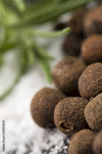 allspice with fresh rosemary